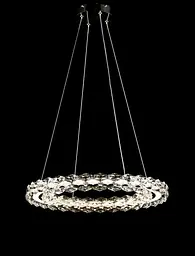 Підвісна хромована світлодіодна люстра Splendid Ray L33152/500/1 LED (CR) з кришталевим кільцем 50 см - мініатюра 3