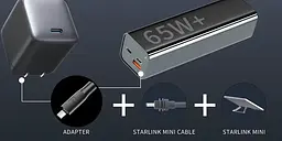 Адаптер Starlink Mini DPD DC to Type-C перехідник для живлення Старлінк Міні Black (19885) - мініатюра 2
