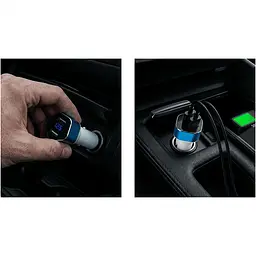 Автомобільний зарядний пристрій Voin 2USB 12/24V - 5V 2.4A + вольтметр (C-2406) - мініатюра 6