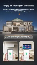 Розумний автоматичний вимикач Tuya Wi-Fi із захистом TOMZN TOB9-VAP 1P+N 110/220V 1–63A Цифрове реле з лічильником (19645) - мініатюра 9