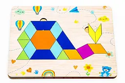 Головоломка дерев'яна Puz-88957 "Танграм Равлик" р.17х14х0, 6 см PuzzleOk