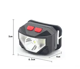 Налобний ліхтарик JY-108 CREE XPE + 2хCOB Micro USB - мініатюра 5