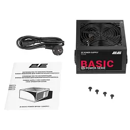 2E Блок живлення Basic Power (500W), 80%, 120мм, 1xMB 24pin(20+4), 1xCPU 8pin(4+4), 3xMolex, 4xSATA, 2xPCIe 8pin(6+2) - мініатюра 6