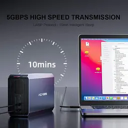 Корпус для зовнішнього накопичувача ACASIS EC-7352 USB 3.0 з підтримкою RAID та ємністю до 60 ТБ (Синій) - мініатюра 6