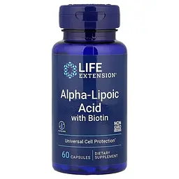 Амінокислота Alpha-Lipoic Acid with Biotin, 60 капсул Life Extension vit0003865 - мініатюра 1