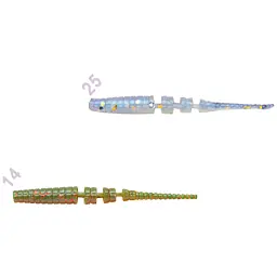 Силікон Crazy Fish Polaris 1.2" #14 UV Motor Oil/#25 Cold Pearl кальмар (16 шт/уп)