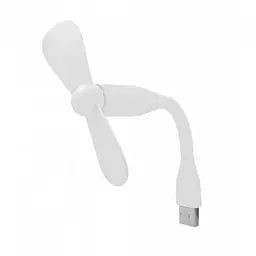 Портативний гнучкий USB мінівентилятор для ноутбука, powerbank Білий - мініатюра 3