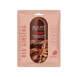 Маска тканинна для обличчя Jigott Red Ginseng Real Ampoule Mask з екстрактом червоного женьшеню