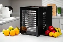 ARDESTO Сушарка для продуктів FDB-1242, 850Вт, піддонів -12x3см, макс-70°С, таймер, електр. управління, нерж., чорний - мініатюра 5