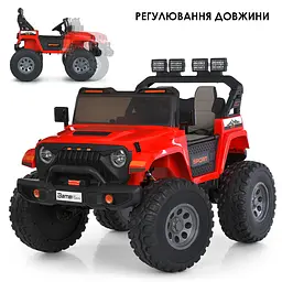 Електромобіль джип 24V7Ah 4x45W 2.4G пульт EVA MP3/USB/Bluetooth шкіра червоний (M 6204EBLR-3 24V) - мініатюра 2