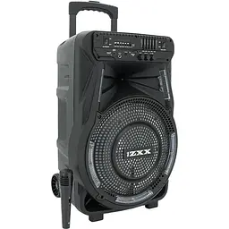 Потужна акустична система з підсвічуванням ZXX - 7373, 400W, Дротовий мікрофон, вбудований акум 12В 7А, живлення 220в, Black, Box