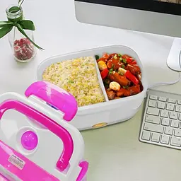 Електричний ланч-бокс контейнер Electronic Lunchbox YS 001 40 W з підігрівом рожевий термос для їжі - мініатюра 8
