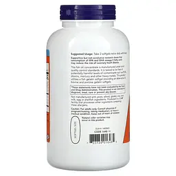 Жирні кислоти NOW Omega-3 1000 mg, 200 рибних капсул - мініатюра 3