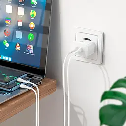 Комплект блок і кабель зарядні Hoco N29 Triumph Type-C to Type-C charger set білий - мініатюра 5