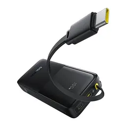 Портативна батарея Baseus Bipow 2 Digital Display 10000mAh 20W with Built-in USB-C Cable Black