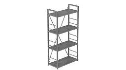 Етажерка 4/60 Ferrum-decor Серії Коннект 120x60x28 сірий ДСП Бетон 16мм (FRD-105547) - мініатюра 5