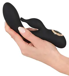 Вібратор-кролик Cleopatra Rabbit 19.7 см чорний - мініатюра 4