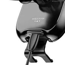 Автомобільний утримувач холдер із БЗУ Baseus Wireless Charger Smart Vehicle Bracket Holder WXZN-01 Black - мініатюра 7