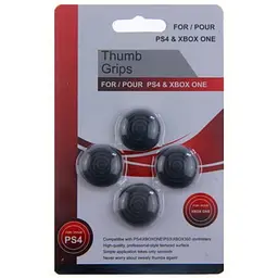 Sony DualShock 4 Version 2 (black) + Thumb Grips (накладки на стики, 4 шт.) - мініатюра 6