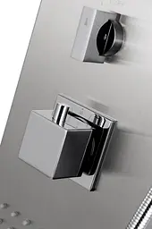 Душова панель Corsan Neo inox LED з виливом та термостатом S060TSLLEDW, Нержавіюча сталь - мініатюра 3