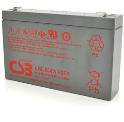 Акумуляторна батарея для ДБЖ CSB AGM 6 V / 9 А*ч (HRL634WF2/ HRL634WF2FR)
