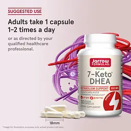 Дегідроепіандростерон Jarrow Formulas 7-Keto DHEA 100 мг 30 капсул - мініатюра 7