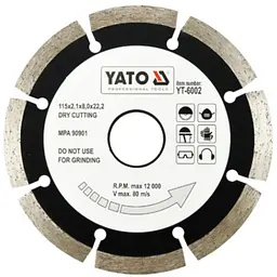 Диск алмазний сегмент YATO SEGMENT Ø=115x8.0x22.2 мм (YT-6002)
