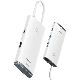 Док-станція-концентратор хаб Baseus Lite Series 6-port Hub 20 см (WKQX040002) - мініатюра 4