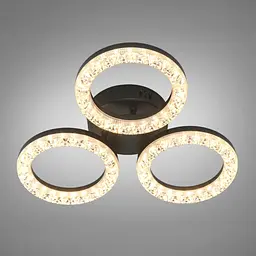 Стельова LED-люстра Diasha MX4770/3S BK, акрилові кільця, Ø40 см, 45 W