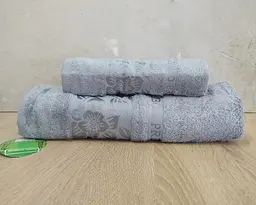 Набір турецьких бамбукових махрових рушників Cestepe 50х90+70х140 Bamboo Cicek Gri