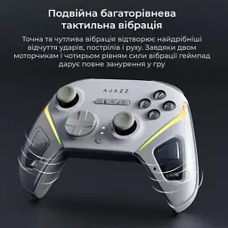 Геймпад Ajazz GP100S 2.4G/BT/USB Switch/PC/iOS/Android RGB White (GP100S-W) - мініатюра 10