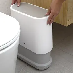 Відро для сміття МВМ My Home BP-14 біле з сірим 10 л (BP-14 WHITE/GRAY) - мініатюра 5