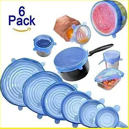 Набір багаторазових силіконових кришок для посуду Super Stretch Silicone Lids 6 штук - мініатюра 2