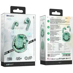 Навушники TWS Acefast T8 mint green - мініатюра 4