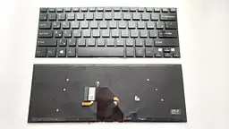 Клавіатура для ноутбуків Sony Vaio SVF14 (Fit 14 Series) чорна без рамки з підсвічуванням RU/US