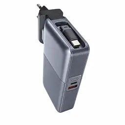 Павербанк-адаптер Remax CP-5 з вилками EU/UK та кабелем / 10000 мАг / 35 Вт / USB-C + USB-A / PD+QC / Чорний - мініатюра 3