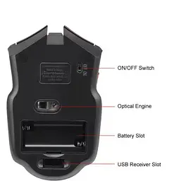 Комп'ютерна бездротова мишка Mouse 1600 DPI Сіра  - мініатюра 2