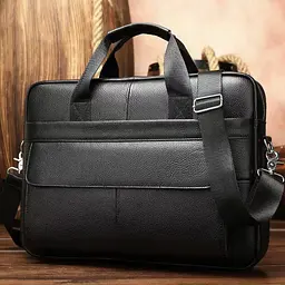 Чоловіча шкіряна сумка для ноутбука та документів чорна Tiding Bag RD-23134 - мініатюра 9