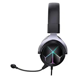 Дротова ігрова гарнітура Onikuma Gaming with LED X10 Pro, USB, 3.5mm, 2.1m, black - мініатюра 3