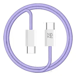 Кабель MAKE Type-C to Type-C PD 65W 1м Nylon Purple