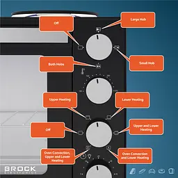 Електрична піч BROCK TO 3002 B 1600Вт/ 30л /електроплита/ механічне керування/чорна - мініатюра 9