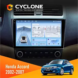 Штатна магнітола Honda Accord 2002-2007 Cyclone C10-012 4x64, DSP, 4G Cyclone (НФ-00007725)
