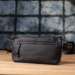 Модна жіноча сумка на плече з натуральної шкіри Vintage 23004 чорний - мініатюра 10