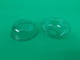 Купольна кришка до склянки, PET, 100 штук, купольна форма, з отвором, для холодних напоїв і коктейлів - мініатюра 2