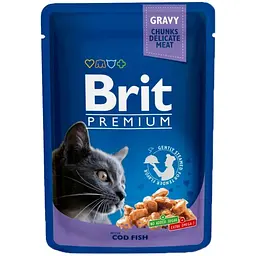 Влажный корм для кошек Brit Premium Cat pouch с треской 100 г