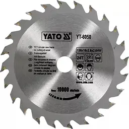 Диск пиляльний победітовий по дереву YATO 130х16х2.8х2.0 мм (YT-6050)