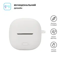 Силіконовий чохол для навушників Xiaomi Redmi Buds 6 Lite, Hang Case, білий, ультратонкий захисний кейс товщиною 2 мм, захист від подряпин, пилу та ударів, компактний, з карабіном для кріплення, ArmorStandart (ARM81087) - мініатюра 2