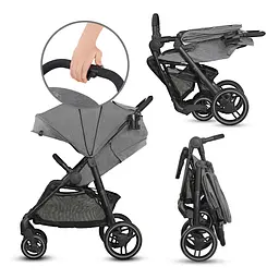 Прогулянкова коляска Kinderkraft Grande City grey - мініатюра 4
