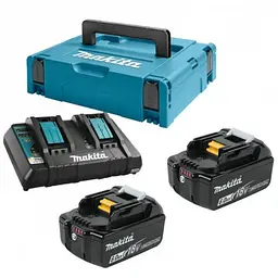 Акумулятор до електроінструменту Makita набір LXT (BL1860Bx2, DC18RD, Makpac3) (198077-8)