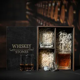 Подарунковий набір віскі Whiskey Stones №12 у дерев'яному пеналі - графин Pasabahce + склянки Luna - мініатюра 5